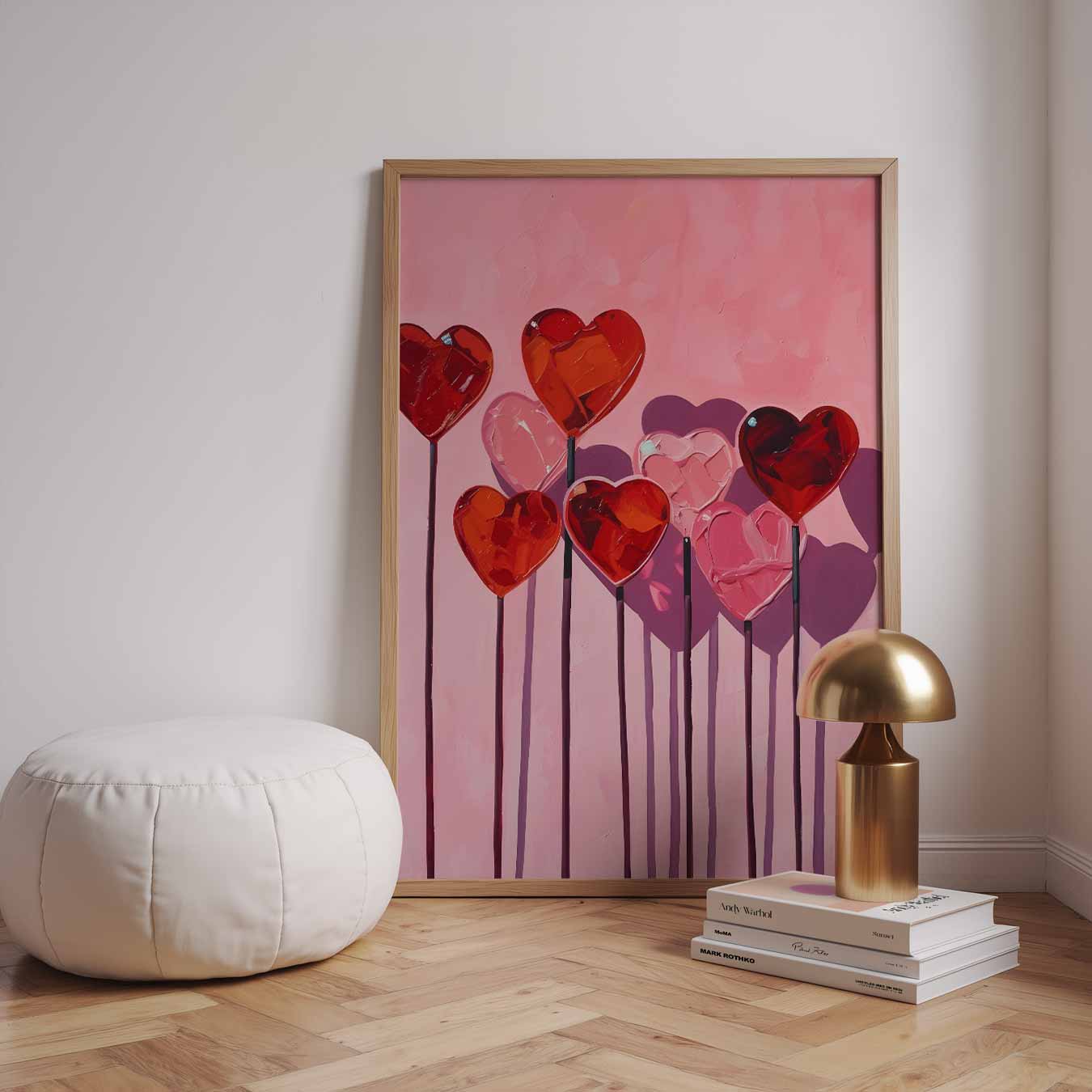 Hartvormige Bloemen Poster