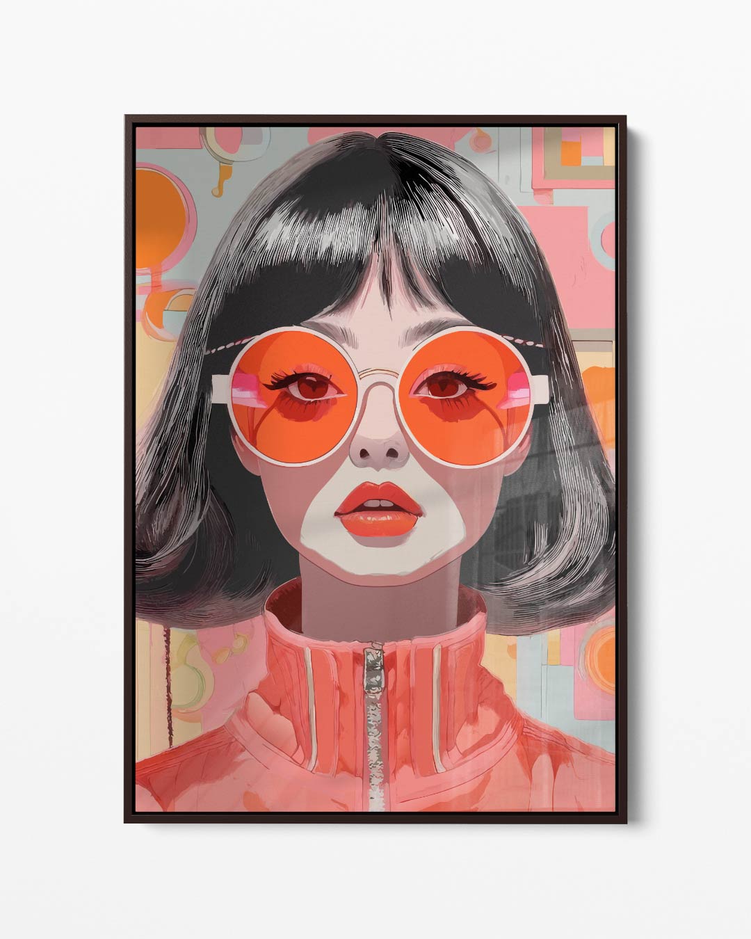 Retro Chic Portret Kunstwerk-canvas-dibond-plexiglas-wanddecoratie-WallArtistic
