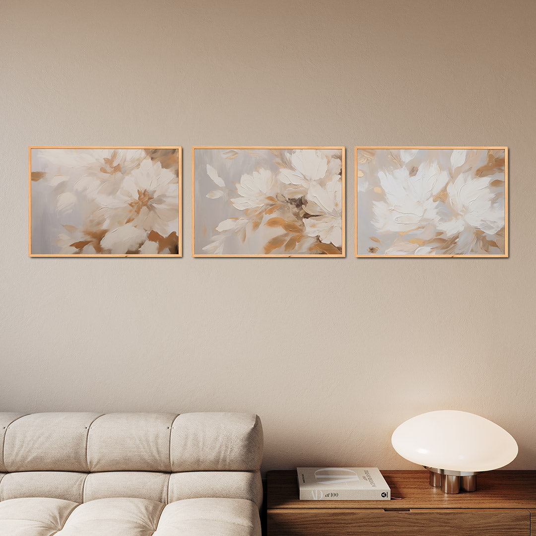 Zachte bloemenvormen Posterset