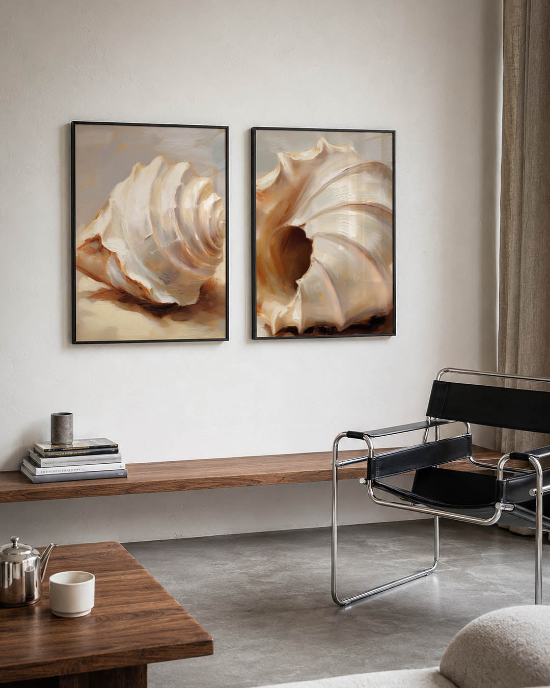 Zachte schelptextuur Posterset