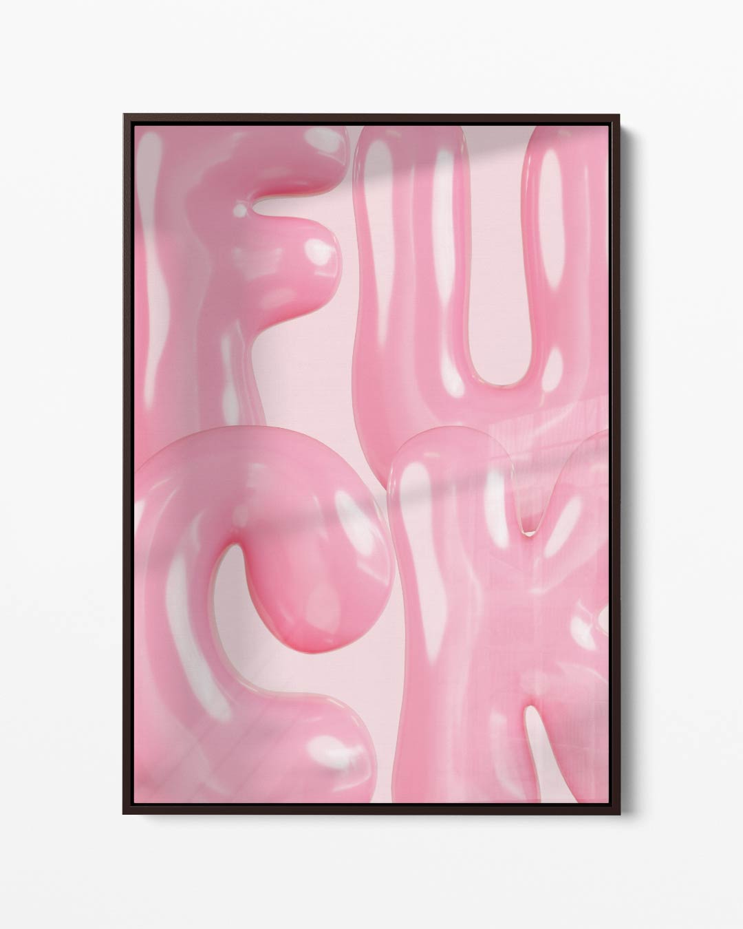 Speelse Roze Bubbelletters Kunstwerk-canvas-dibond-plexiglas-wanddecoratie-WallArtistic