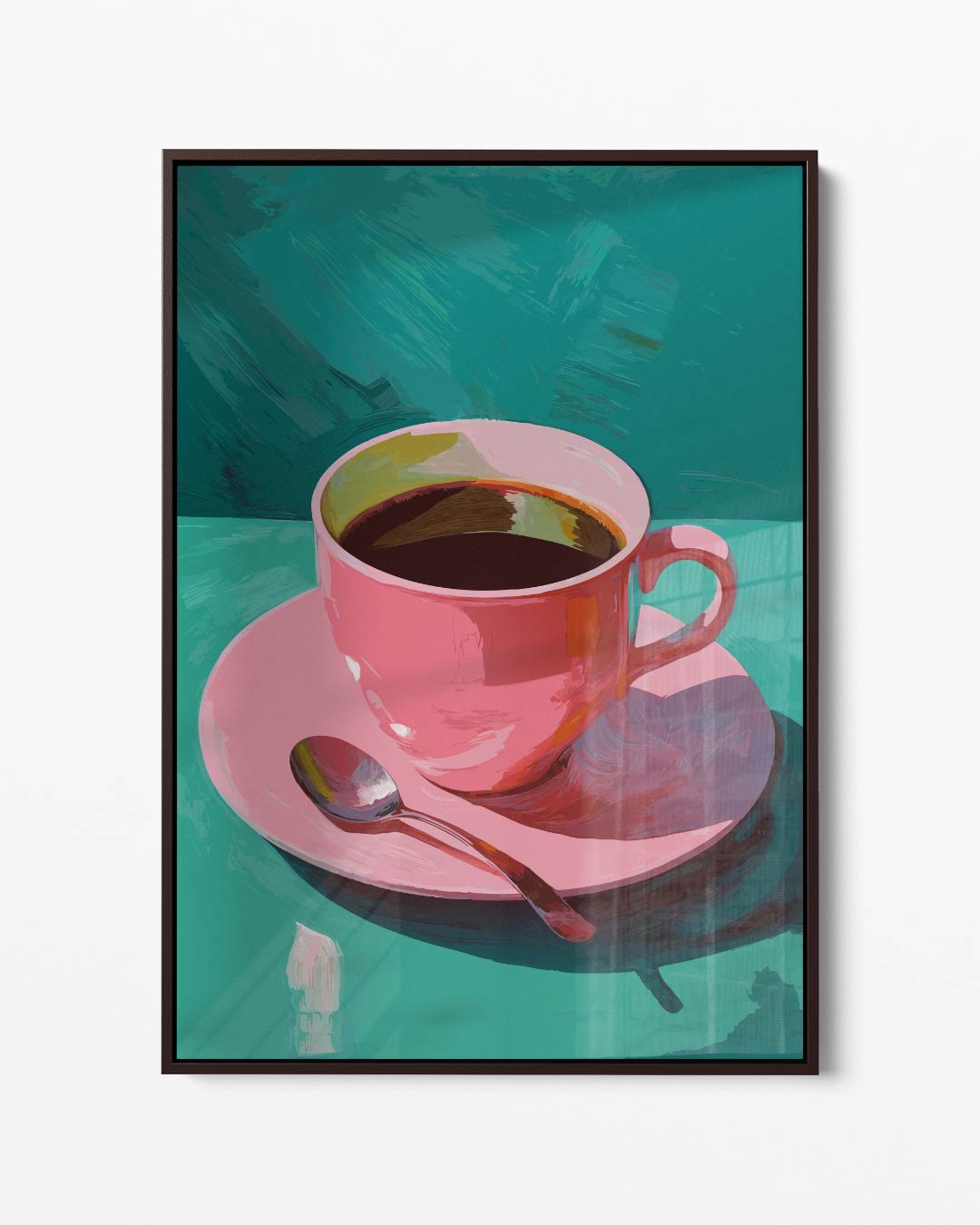 Roze Koffiekop Kunstwerk Kunstwerk-canvas-dibond-plexiglas-wanddecoratie-WallArtistic