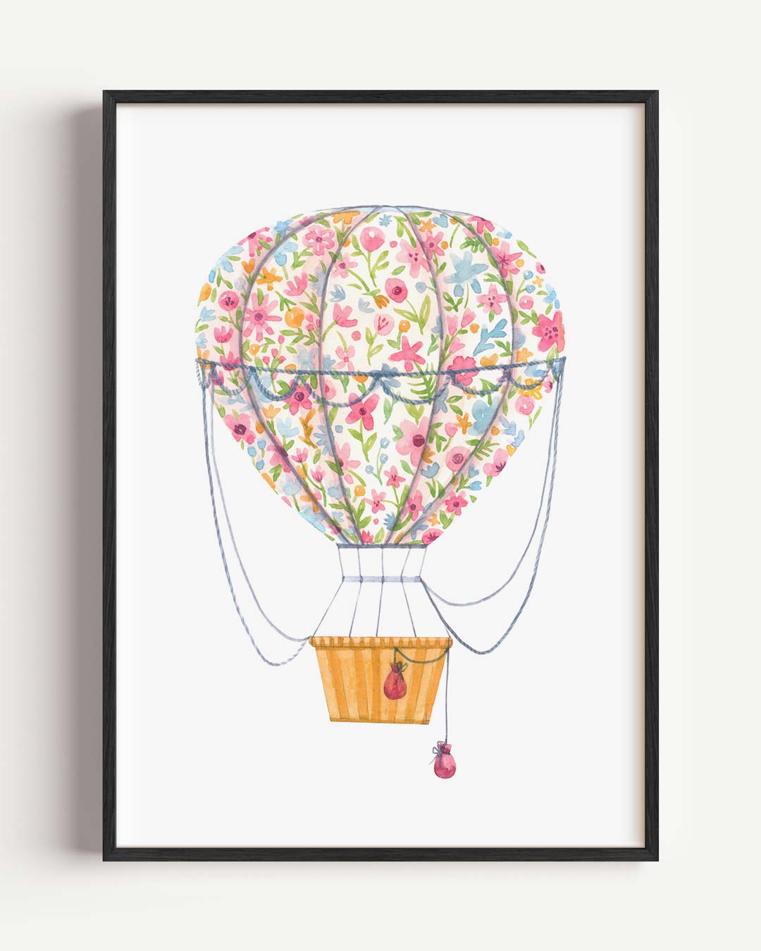 Dromerige Bloemenluchtballon Poster
