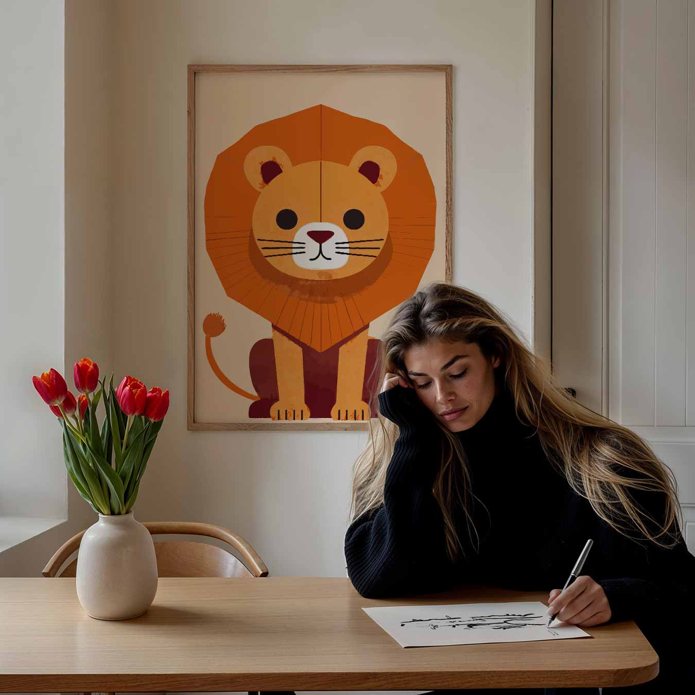 Schattige Leeuwenposter
