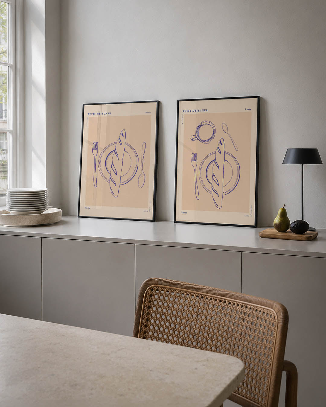 Eenvoudige ontbijtsetting Posterset