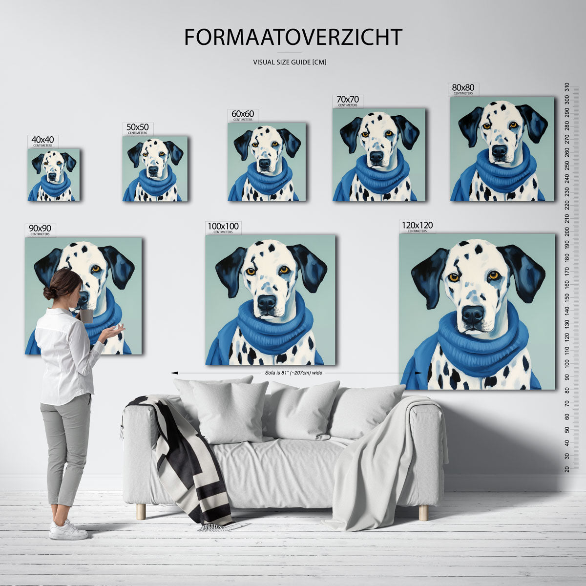 Dalmatier met blauwe trui Poster