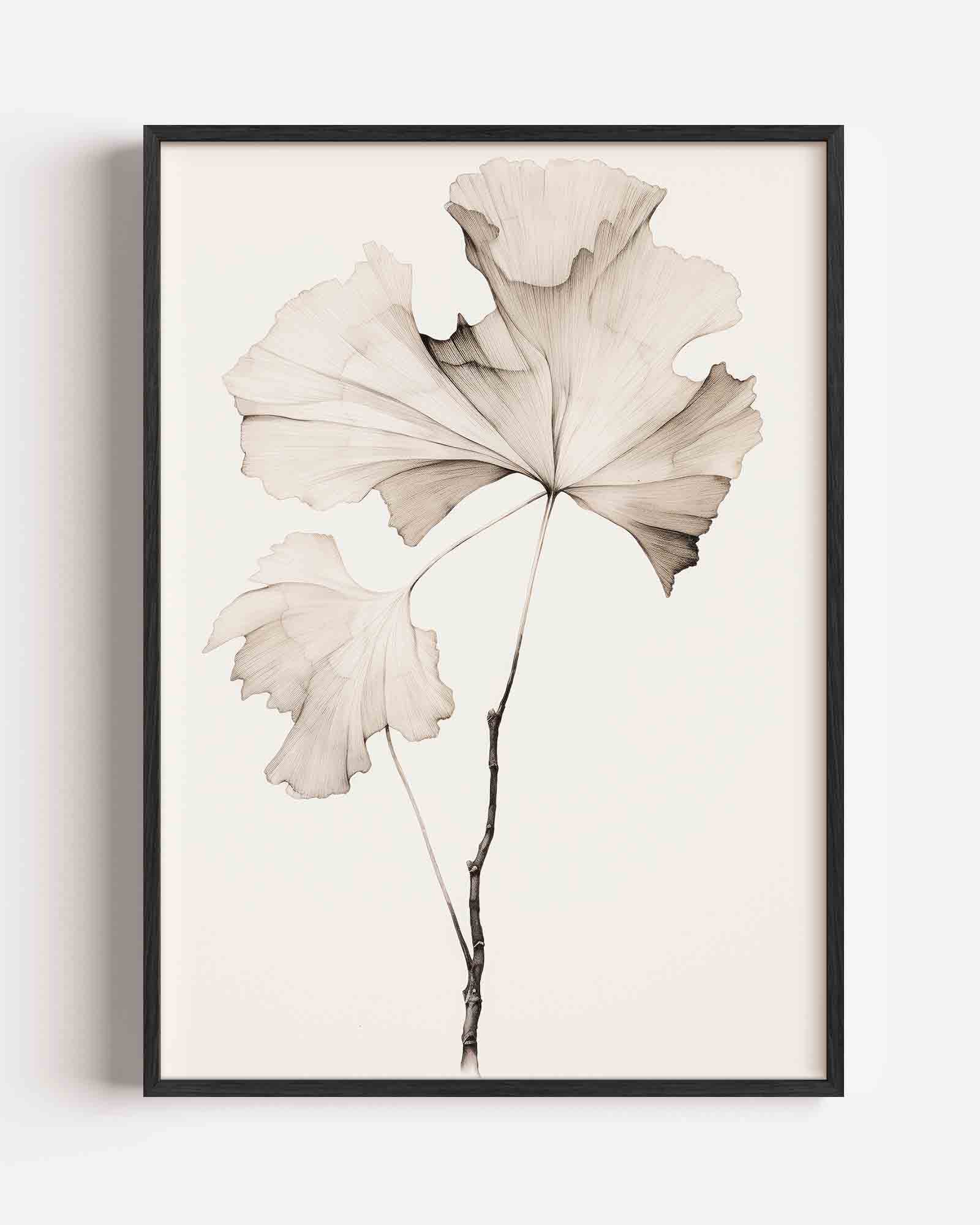Ginkgo bladeren Poster