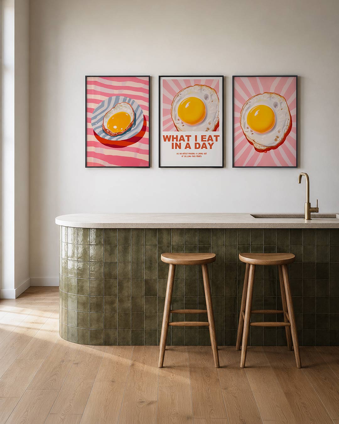 Eivorm en strepen Posterset