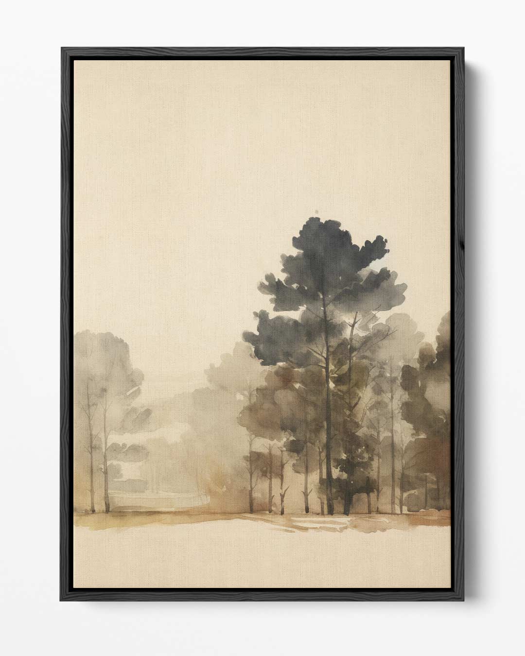 Serene Boslandschap in Waterverf Kunstwerk-canvas-dibond-plexiglas-wanddecoratie-WallArtistic