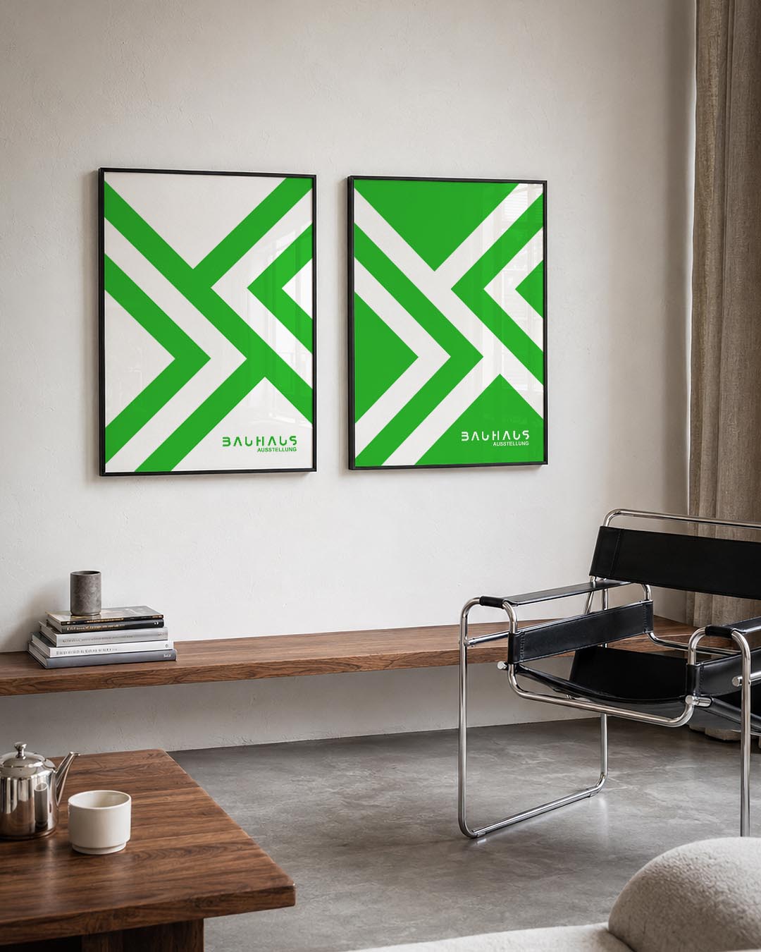 Groene lijnenspel Posterset