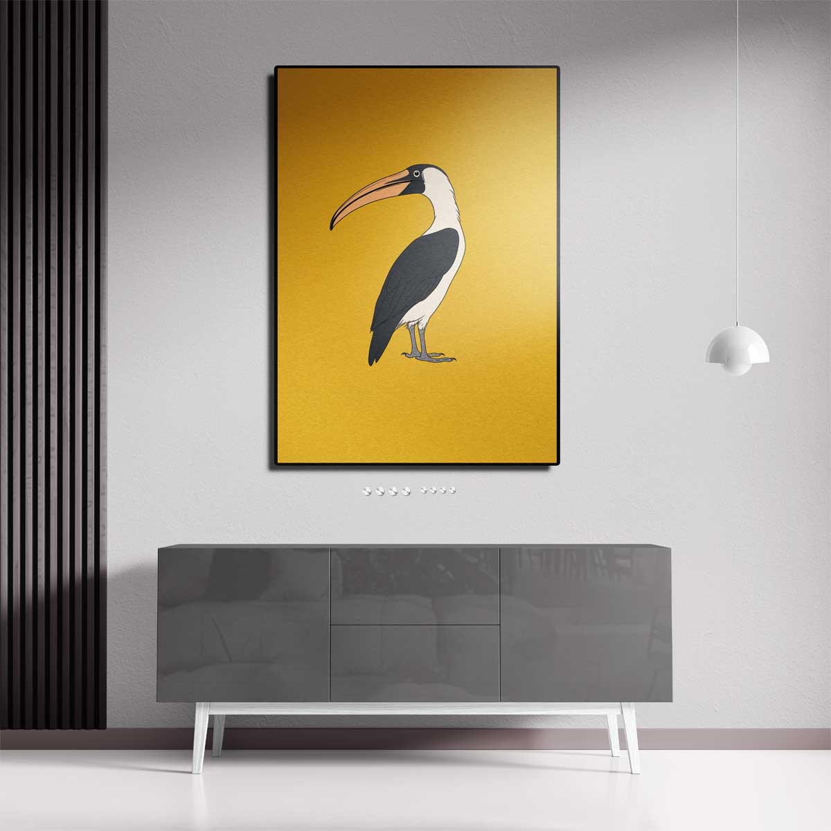 Kleurrijke Toekan Illustratie Kunstwerk-canvas-dibond-plexiglas-wanddecoratie-WallArtistic
