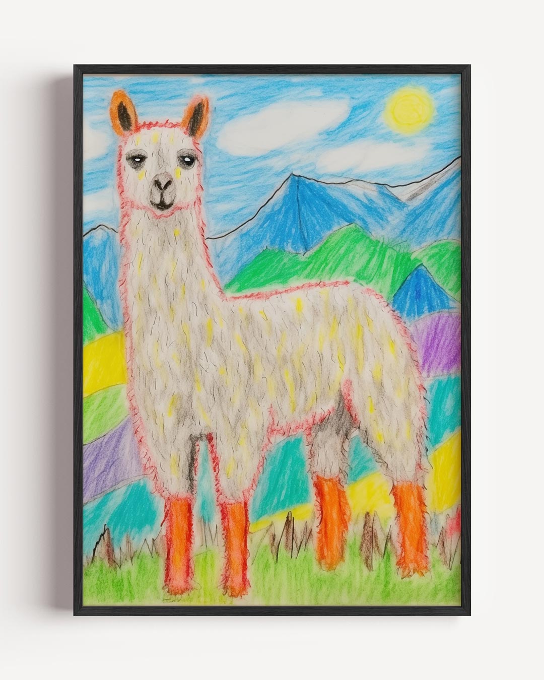 Kleurrijke Lama Bergen Poster-WallArtistic