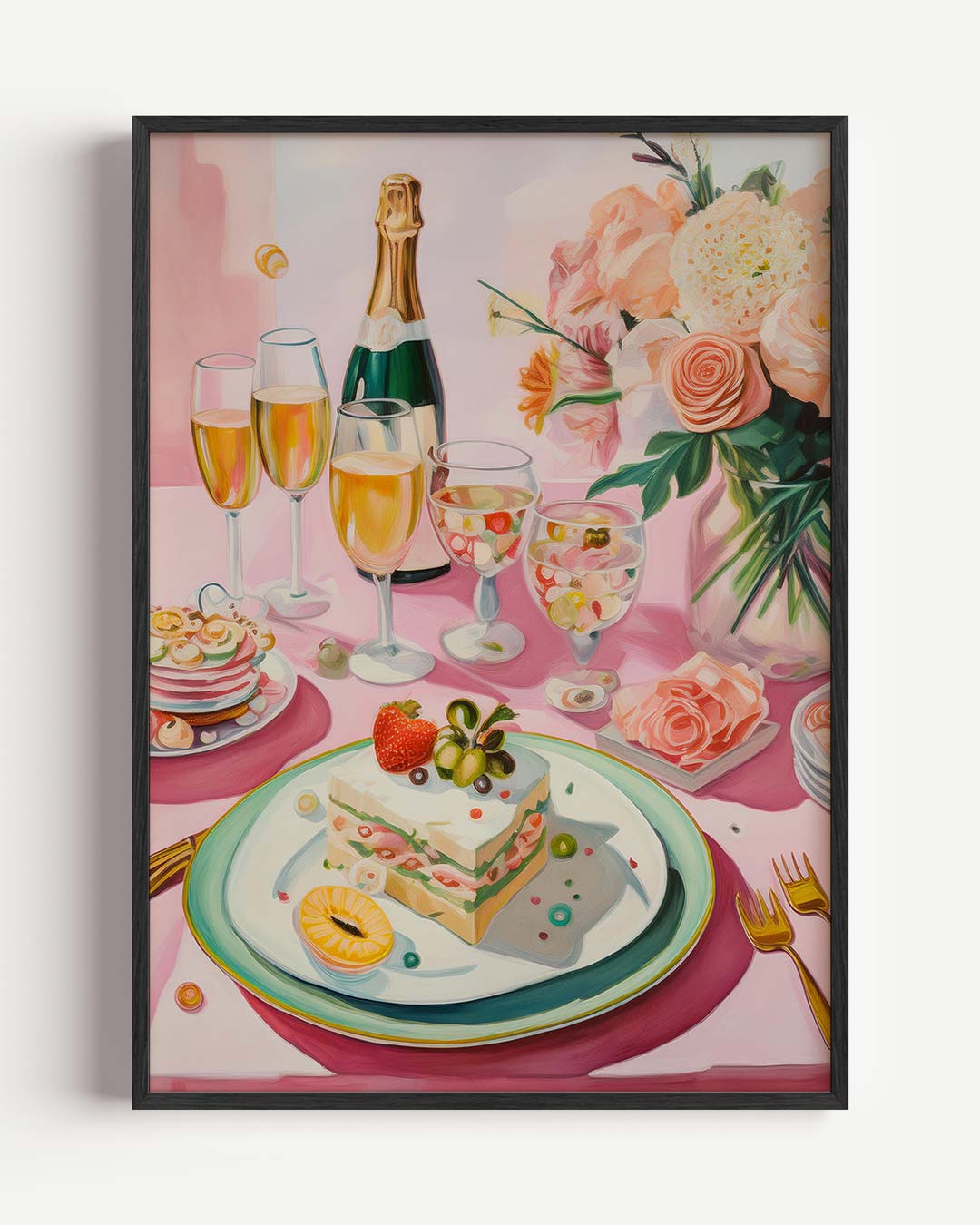 Romantische Brunch Tafereel Poster