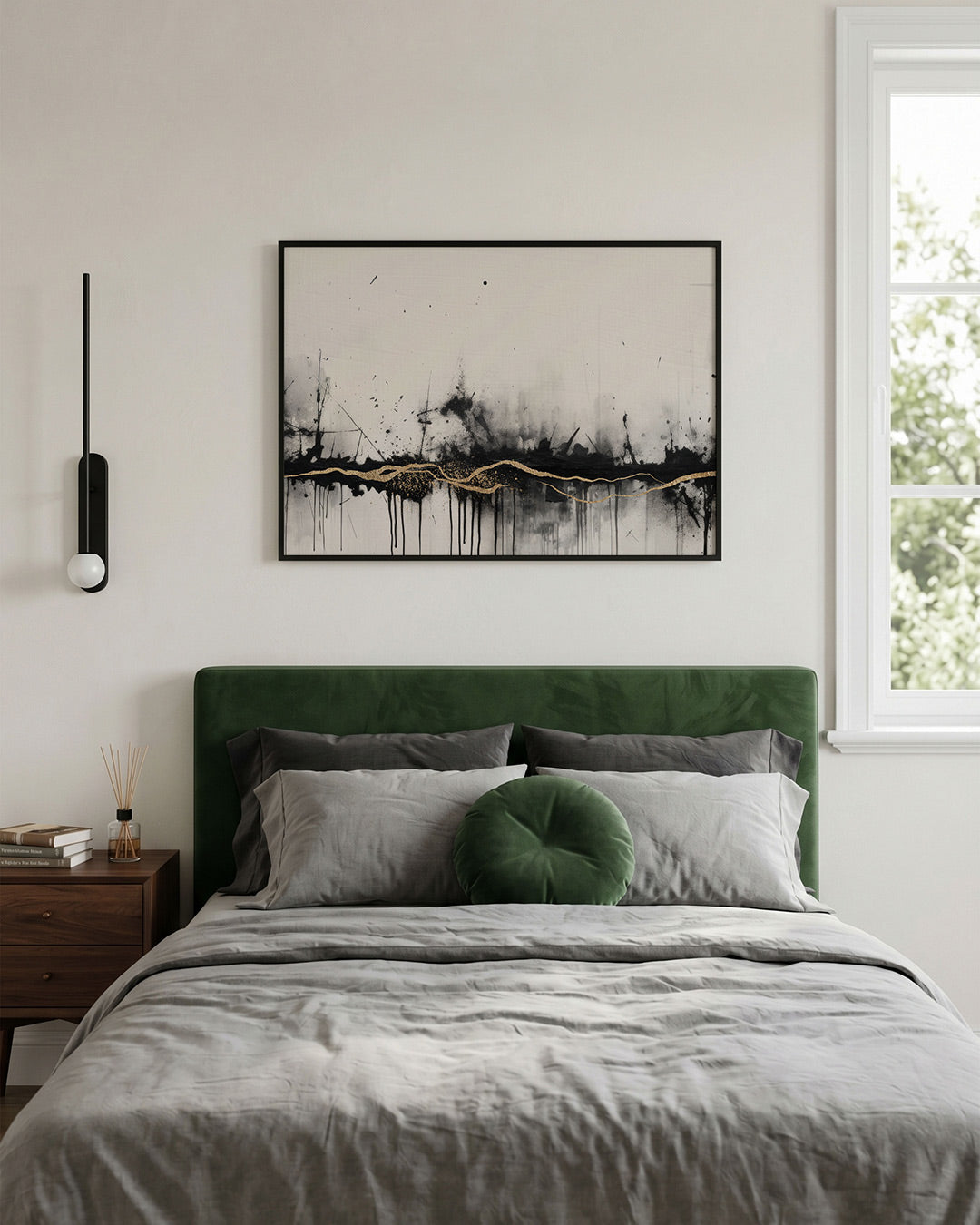 Abstracte zwart en goud Poster
