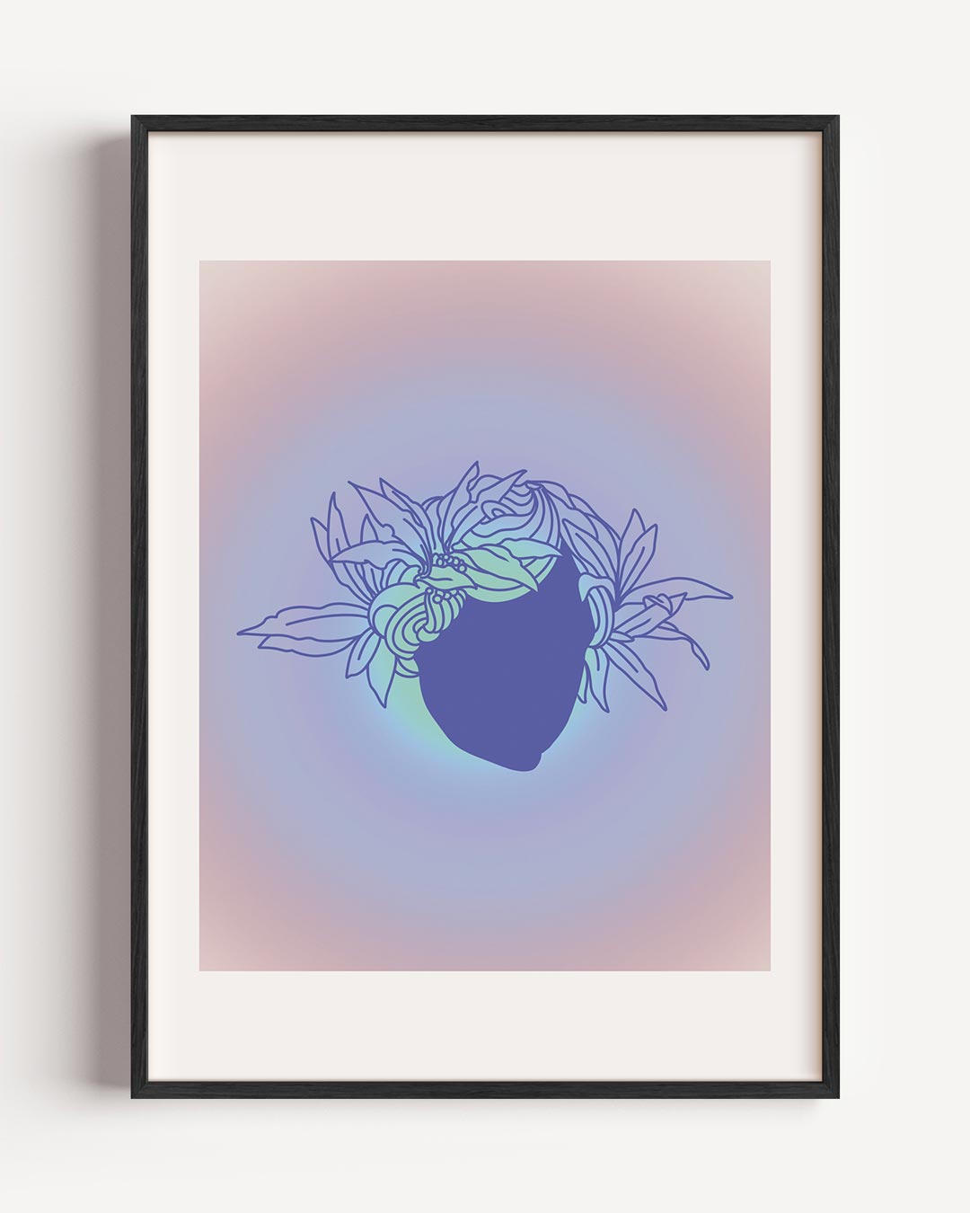 Bloemige Droom in Blauw Poster-WallArtistic