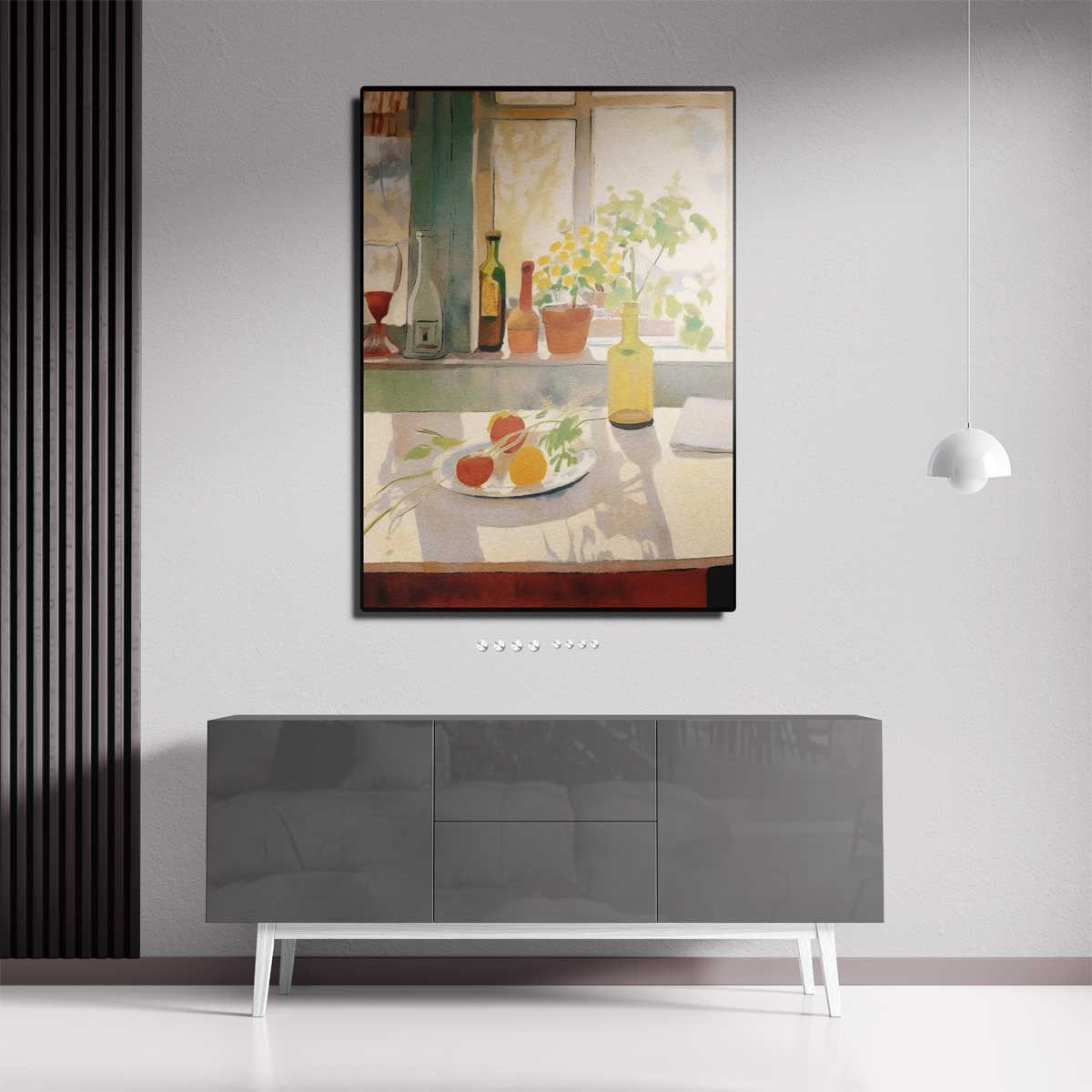 Zomers Stilleven bij het Raam Kunstwerk-canvas-dibond-plexiglas-wanddecoratie-WallArtistic