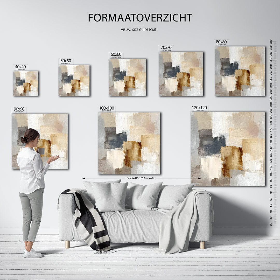 Neutrale kleurencompositie Kunstwerk