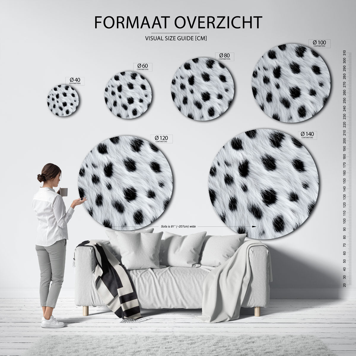 Dierenprint Muurcirkel