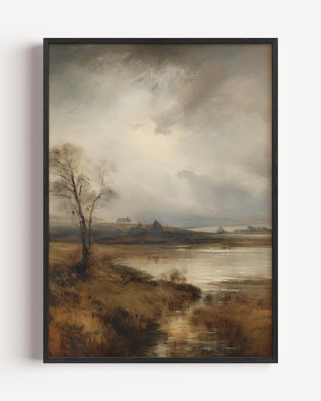 Mystiek Landschap aan de Rivier Poster-WallArtistic