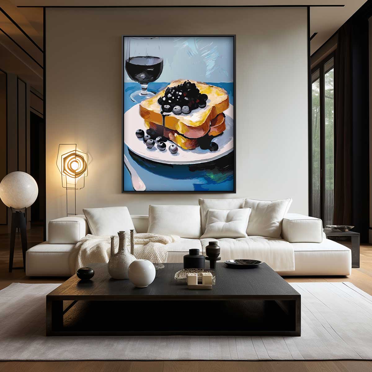 Ontbijt Moment Kleurige Schilderij Kunstwerk-canvas-dibond-plexiglas-wanddecoratie-WallArtistic