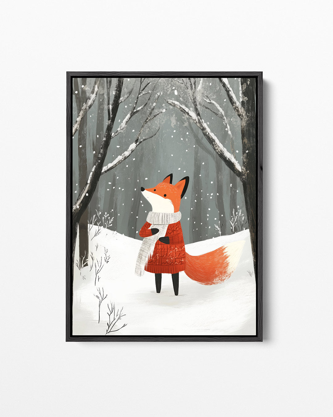 Vos in winterbos Kunstwerk