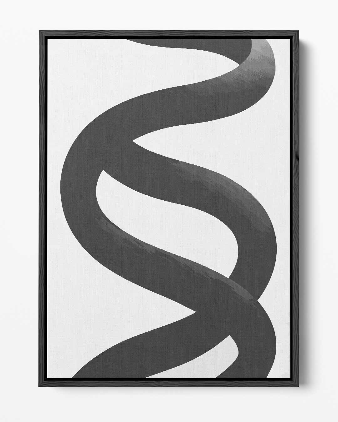 Zwarte Werveling op Wit Kunstwerk-canvas-dibond-plexiglas-wanddecoratie-WallArtistic