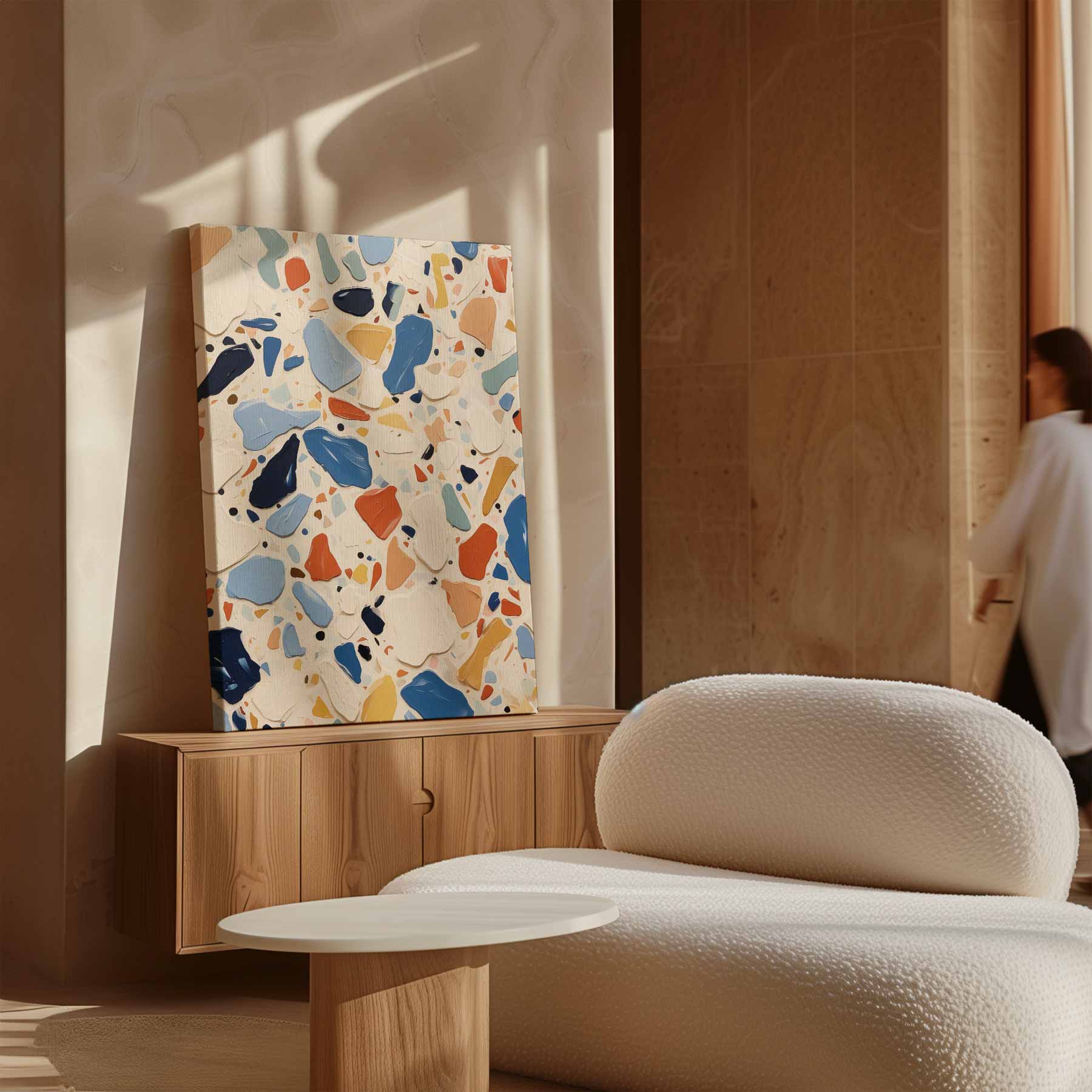 Levendig Terrazzo Inspiratie Kunstwerk-canvas-dibond-plexiglas-wanddecoratie-WallArtistic