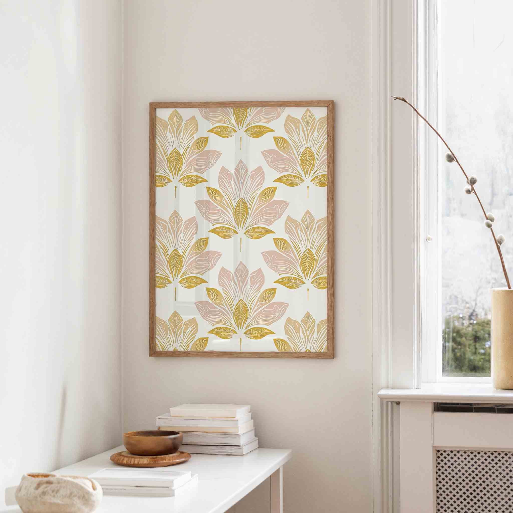 Bladmotief patroon Poster