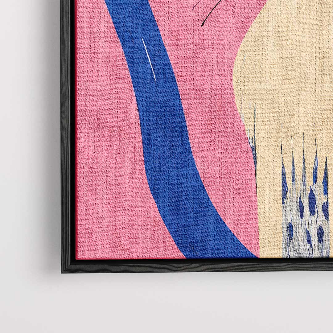 Kleurrijke Kat op Roze Achtergrond Kunstwerk-canvas-dibond-plexiglas-wanddecoratie-WallArtistic