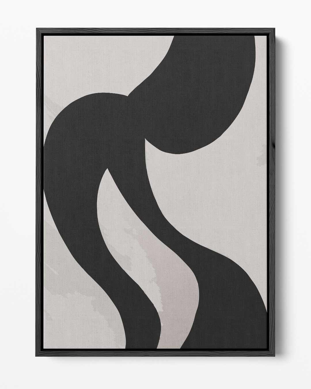 Speelse Zwarte S-Wave Kunstwerk-canvas-dibond-plexiglas-wanddecoratie-WallArtistic