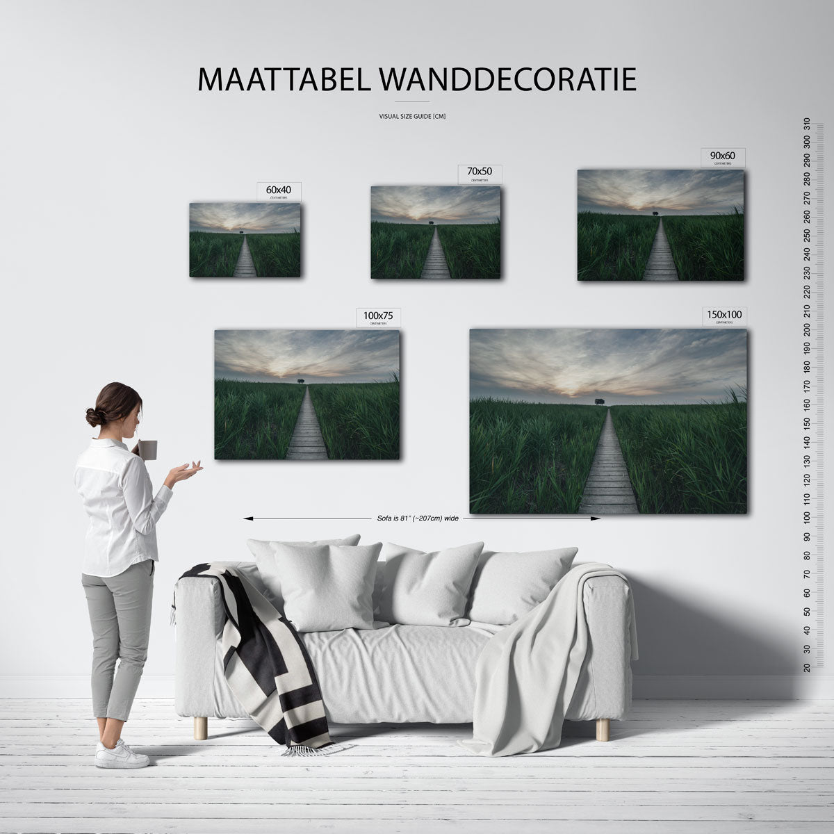 Rustige landschapspad Kunstwerk