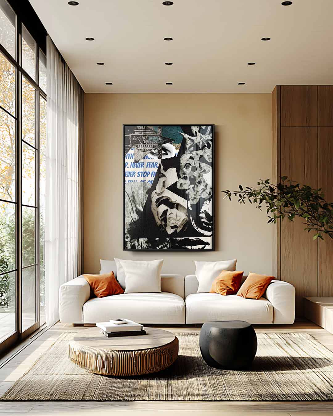 Dynamische Duistere Collage Kunstwerk-canvas-dibond-plexiglas-wanddecoratie-WallArtistic
