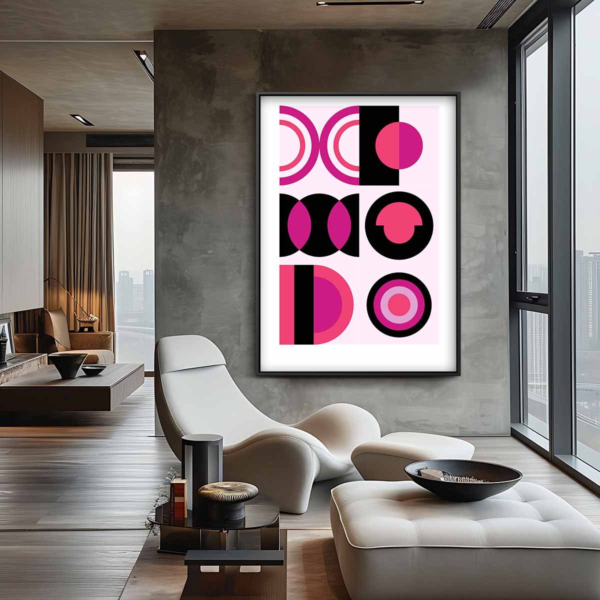 Geometrische Uitspatting Kunstwerk-canvas-dibond-plexiglas-wanddecoratie-WallArtistic