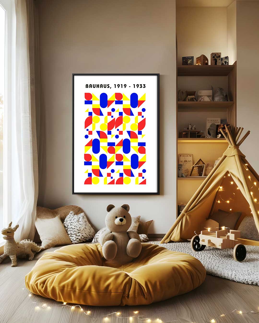Bauhaus Geometrische Print Kunstwerk-canvas-dibond-plexiglas-wanddecoratie-WallArtistic