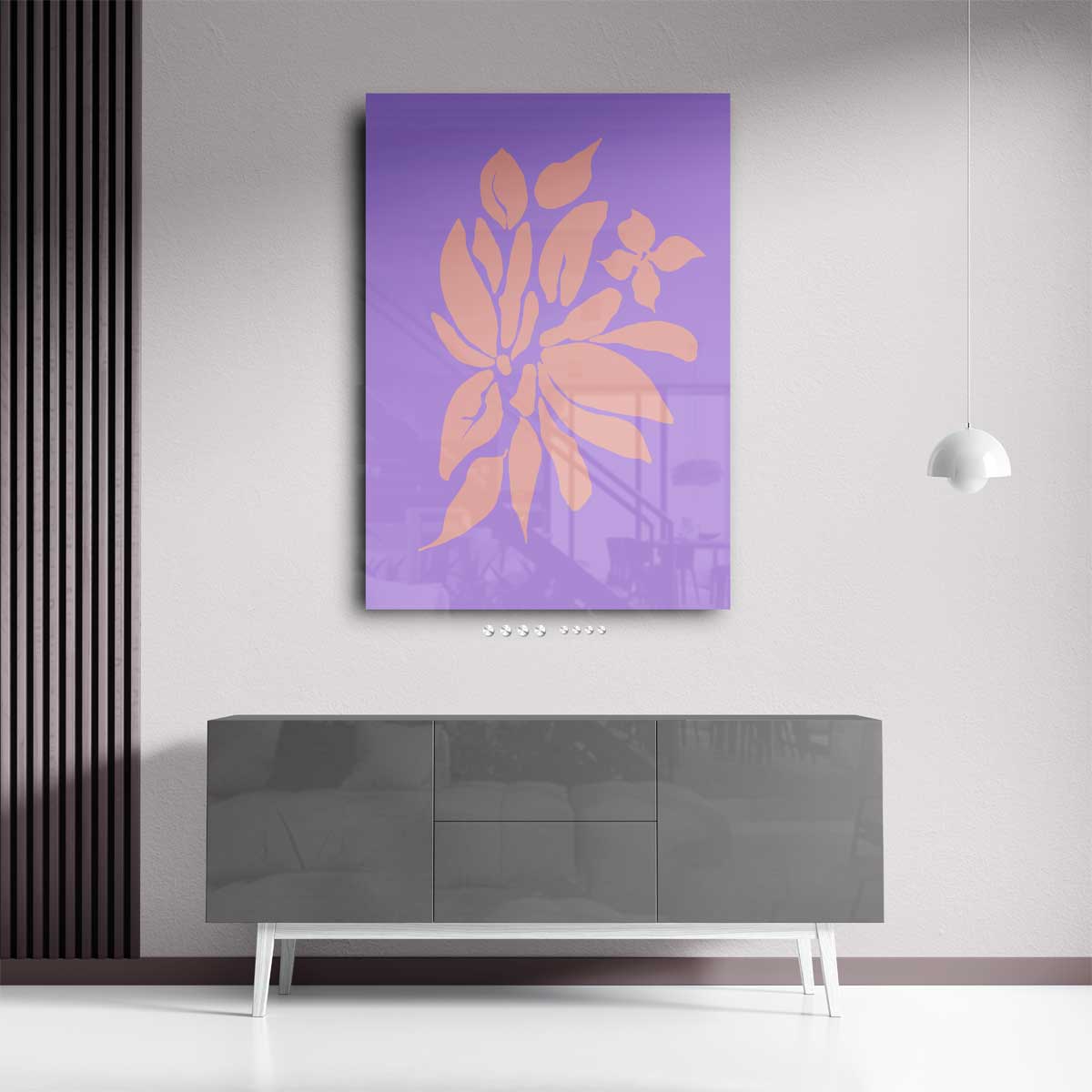 Bloemenpracht op Paars Kunstwerk-canvas-dibond-plexiglas-wanddecoratie-WallArtistic