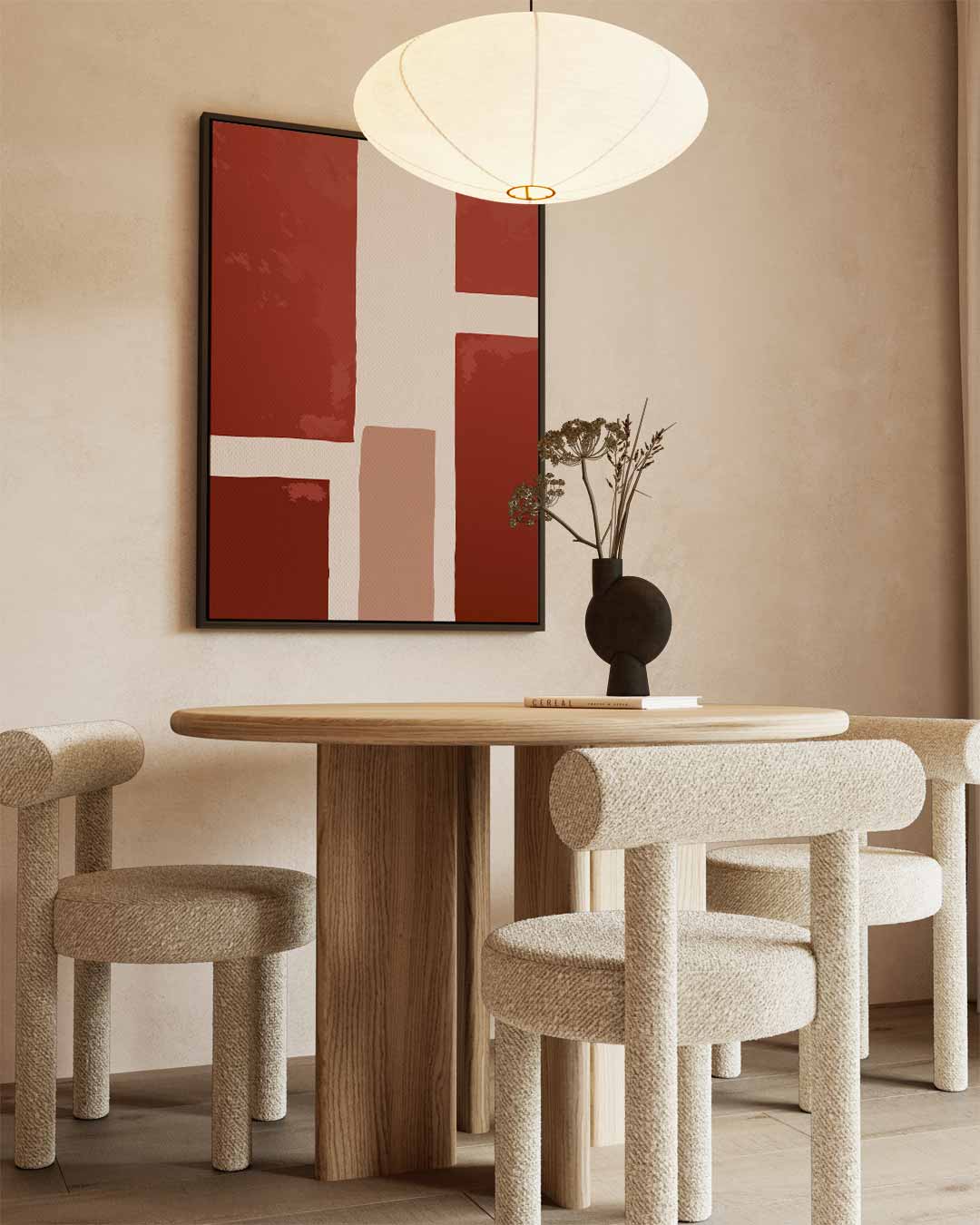 Warm Abstract Grid Kunstwerk-canvas-dibond-plexiglas-wanddecoratie-WallArtistic