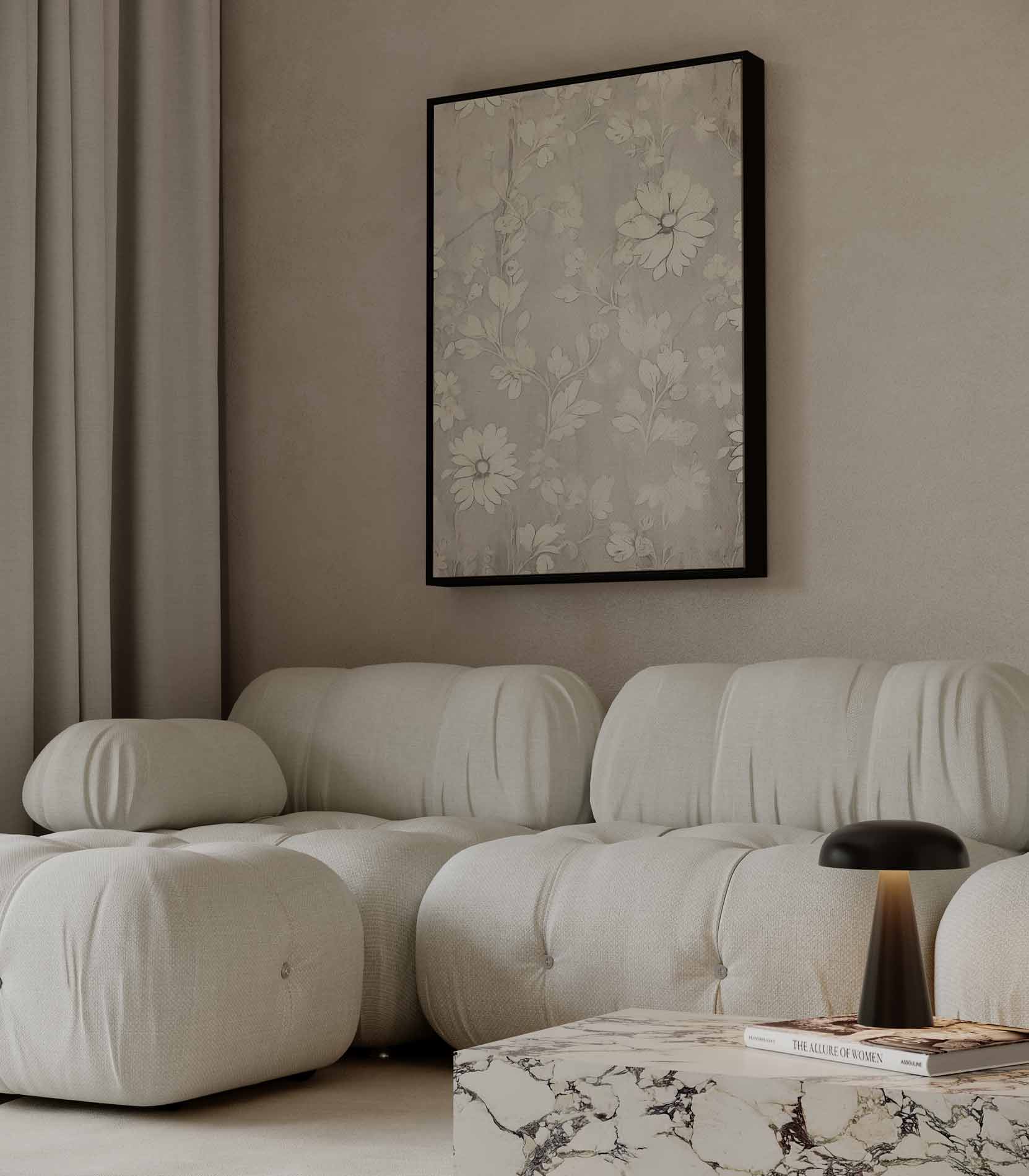 Zachte Bloemenfantasie Kunstwerk-canvas-dibond-plexiglas-wanddecoratie-WallArtistic