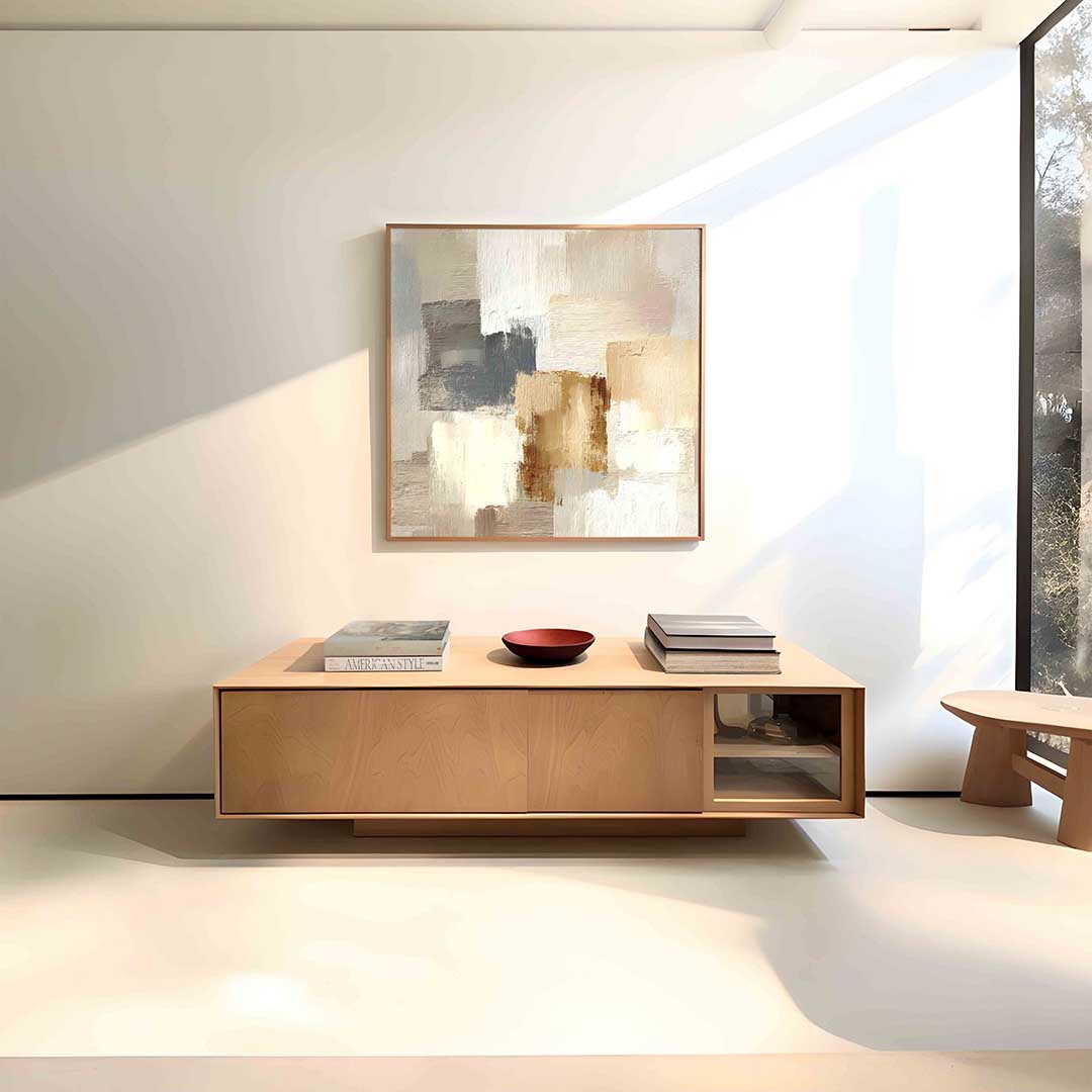 Abstracte beige en grijze vlakken Poster