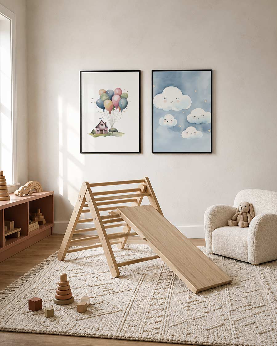 Droomhuis en ballonnen Posterset