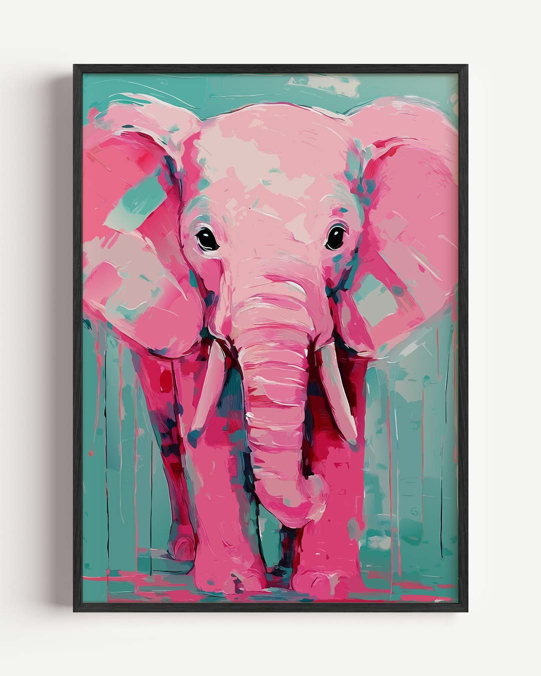 Kleurrijke Roze Olifant Poster