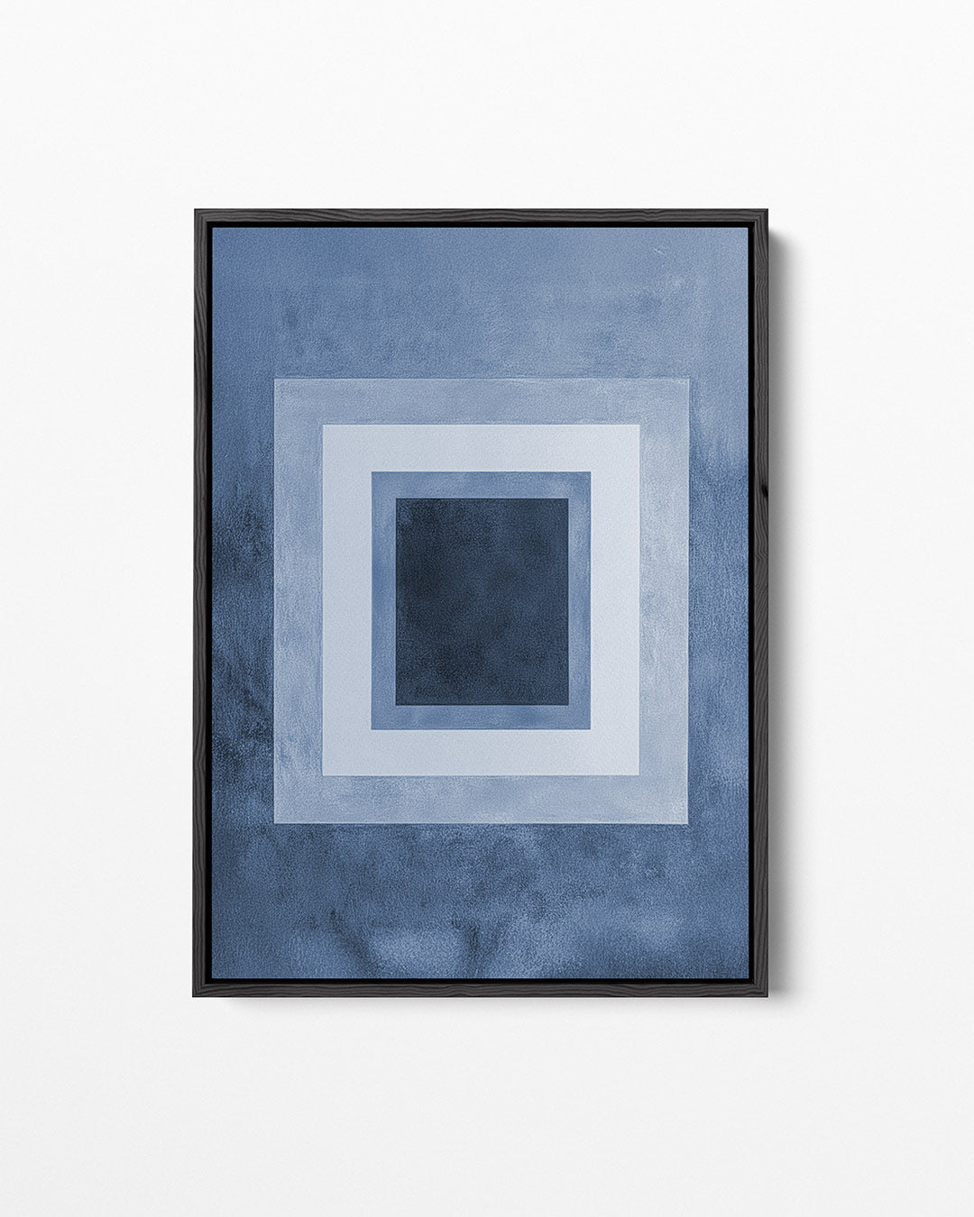 Geometrische blauwe vierkanten Kunstwerk