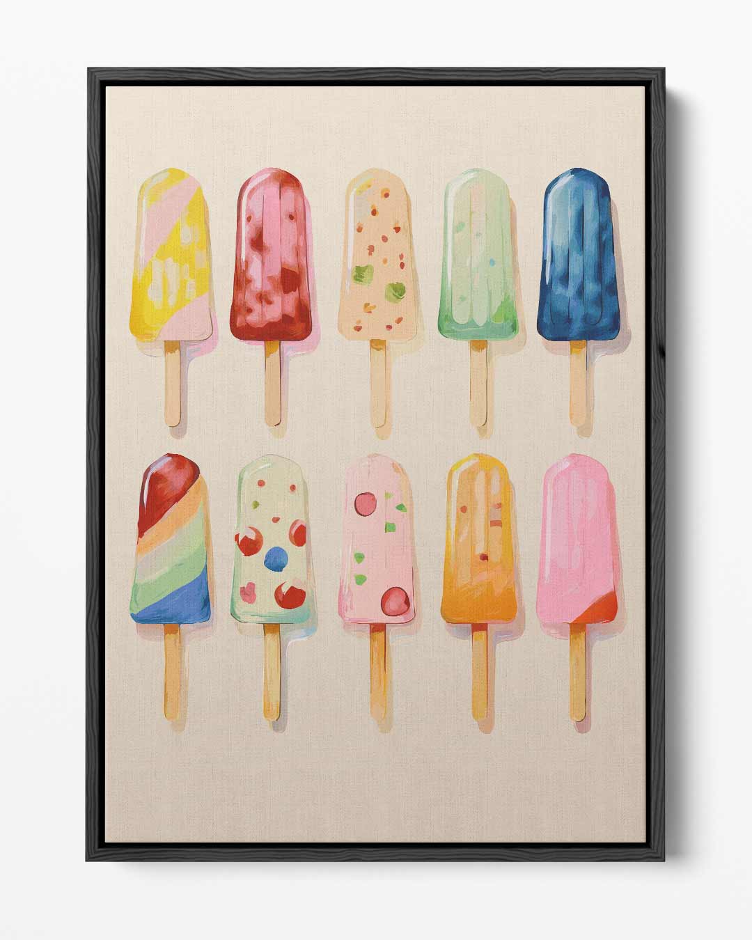 Kleurrijke IJsjes Illustratie Kunstwerk-canvas-dibond-plexiglas-wanddecoratie-WallArtistic