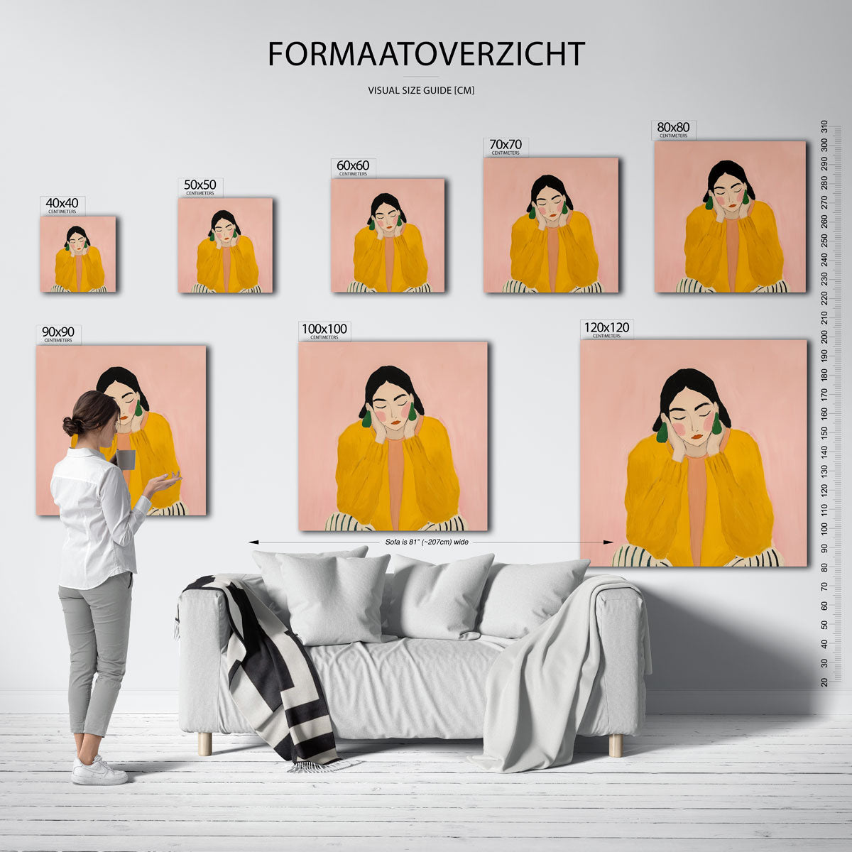 Vrouw met gele trui Poster