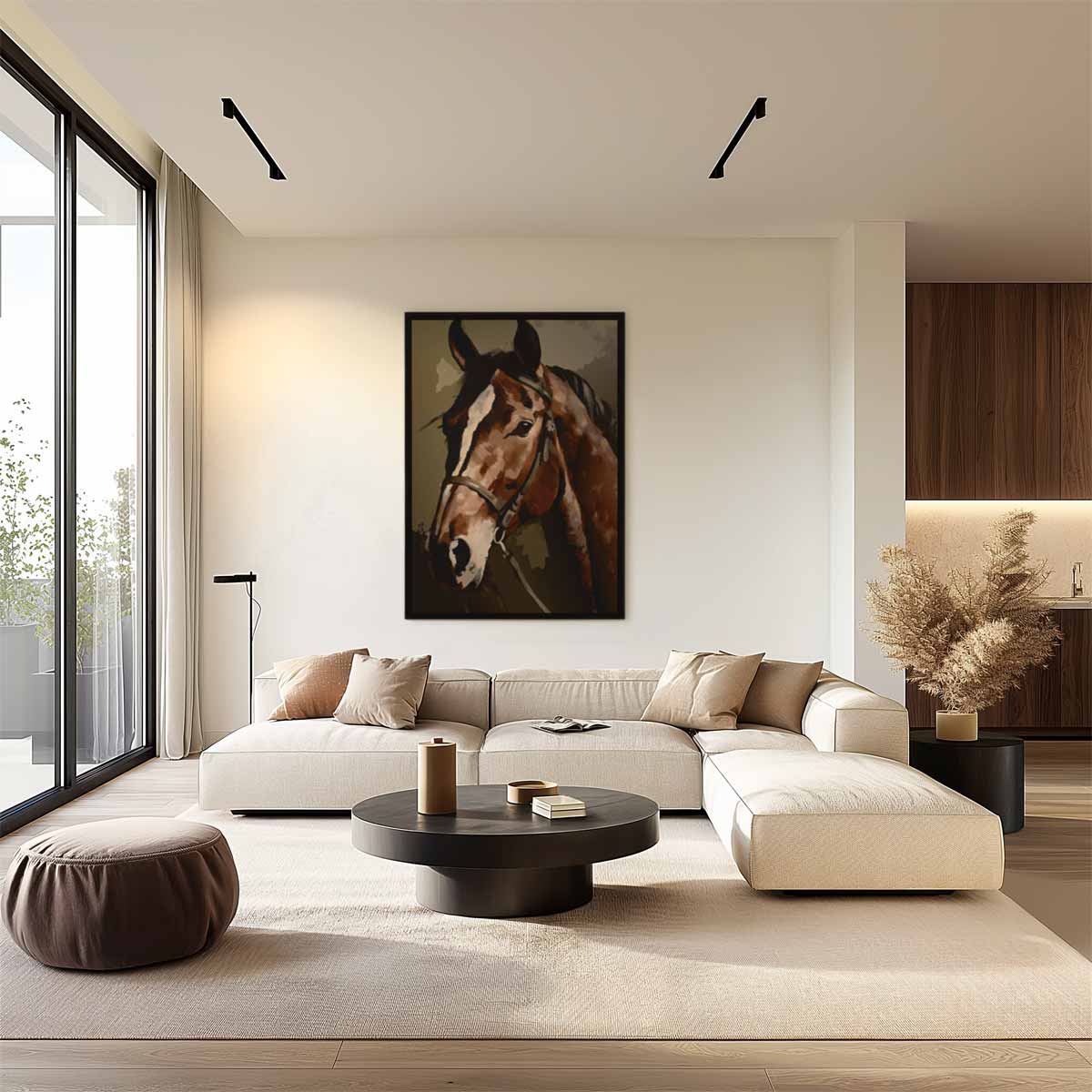 Majestueuze Paardenportret Kunstwerk-canvas-dibond-plexiglas-wanddecoratie-WallArtistic