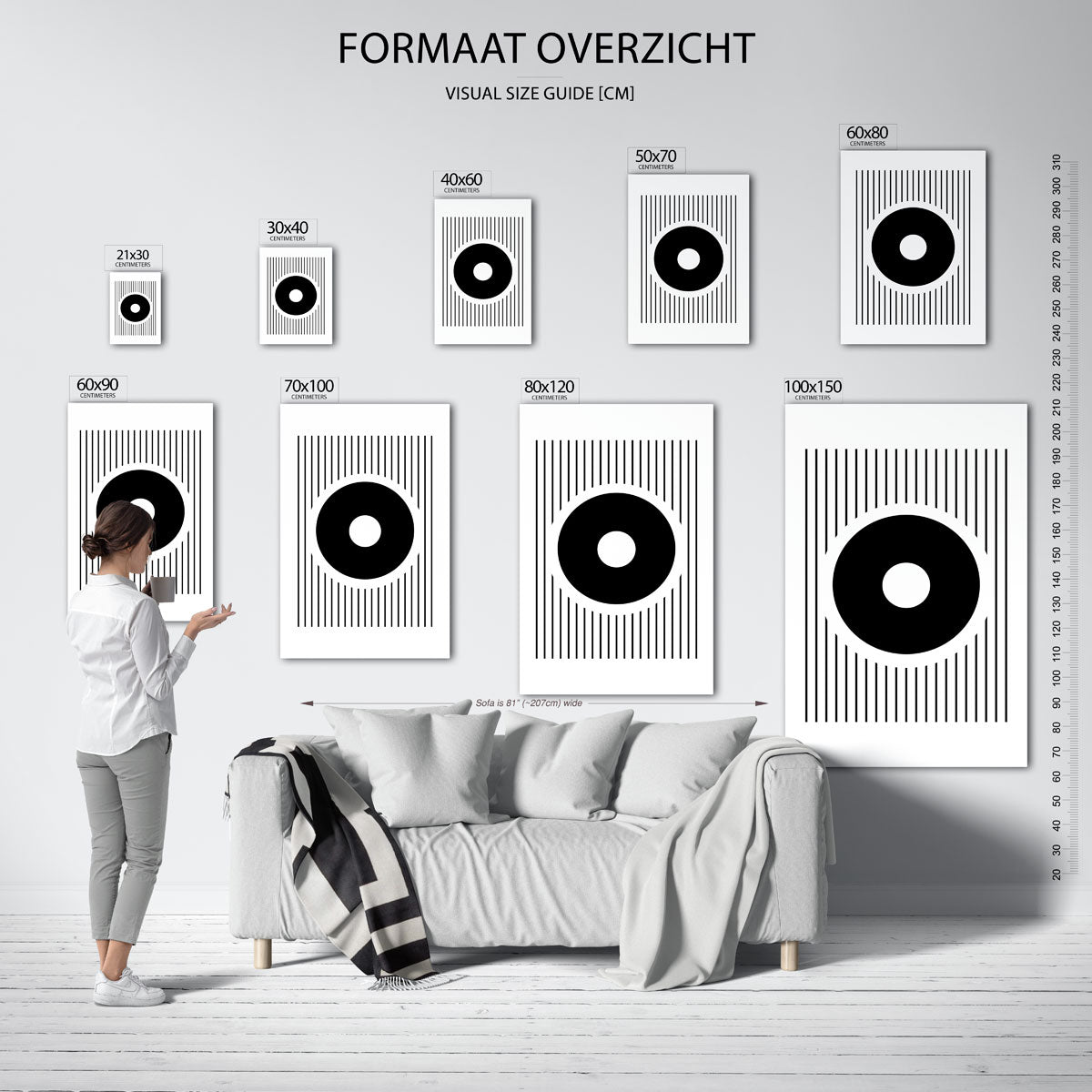 Cirkel en lijnen Poster