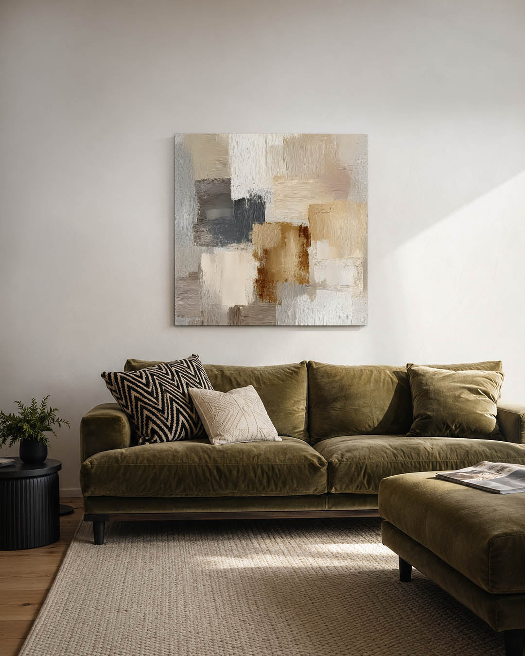 Neutrale kleurencompositie Kunstwerk