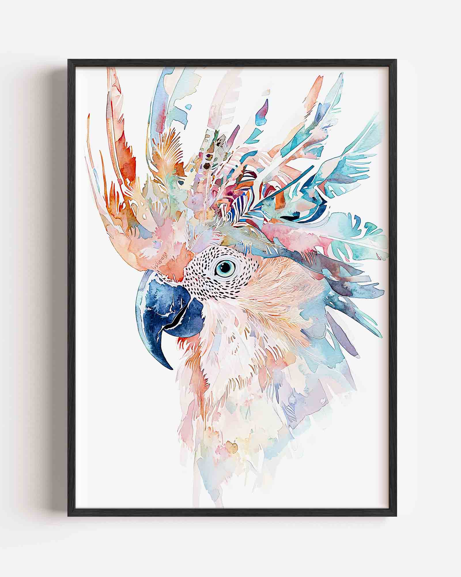 Papegaai met kleurrijke veren Poster