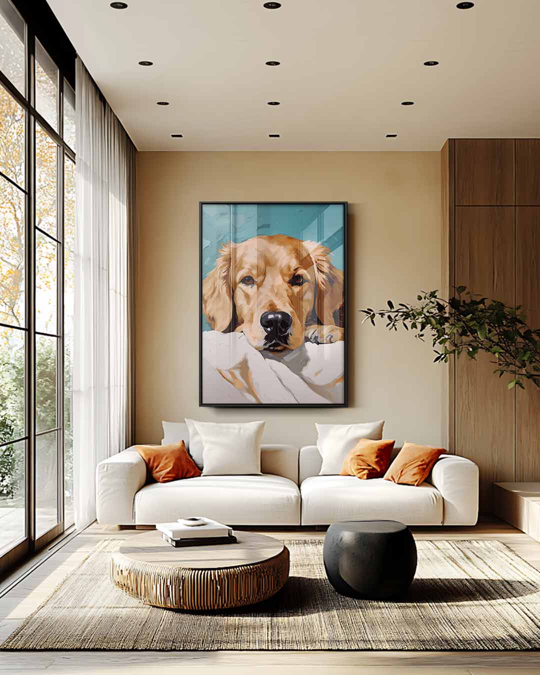 Sfeervol Hondenschilderij Kunstwerk-canvas-dibond-plexiglas-wanddecoratie-WallArtistic