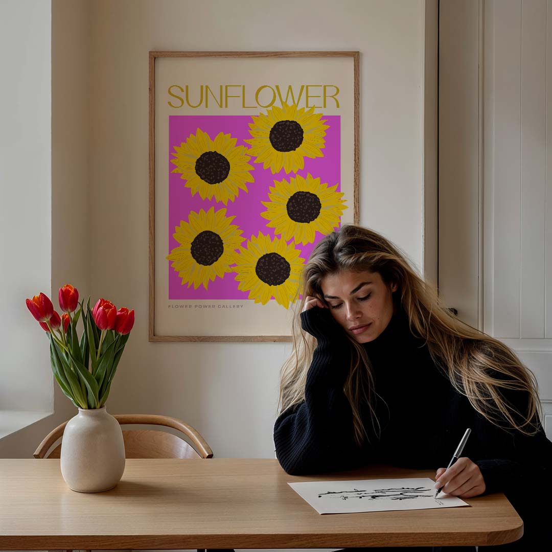 Zonnige Zonnebloem Poster-WallArtistic