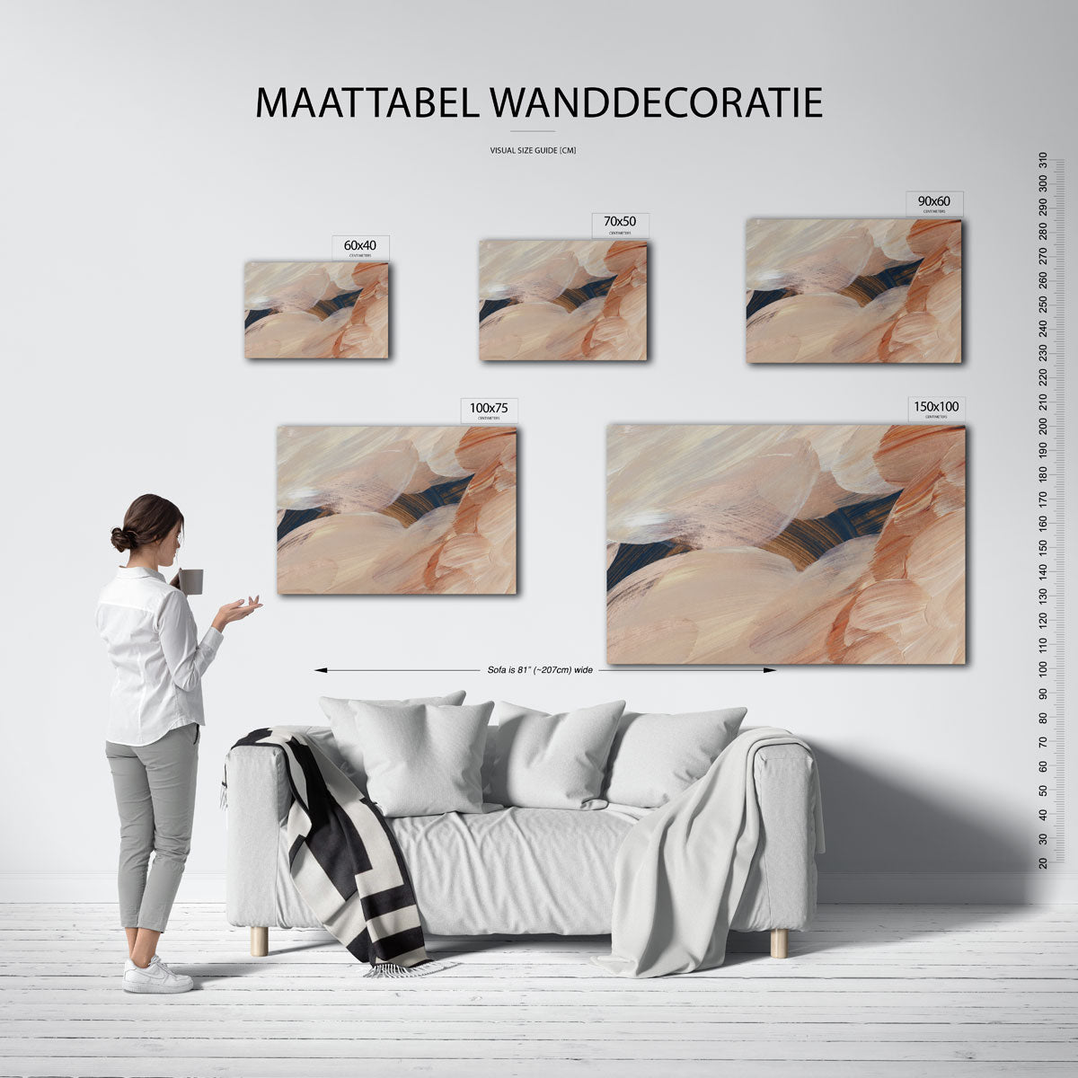 Organische borstelstreken Kunstwerk
